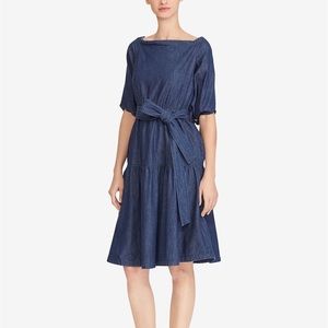 Lauren Ralph Lauren denim fit & flare cotton dress